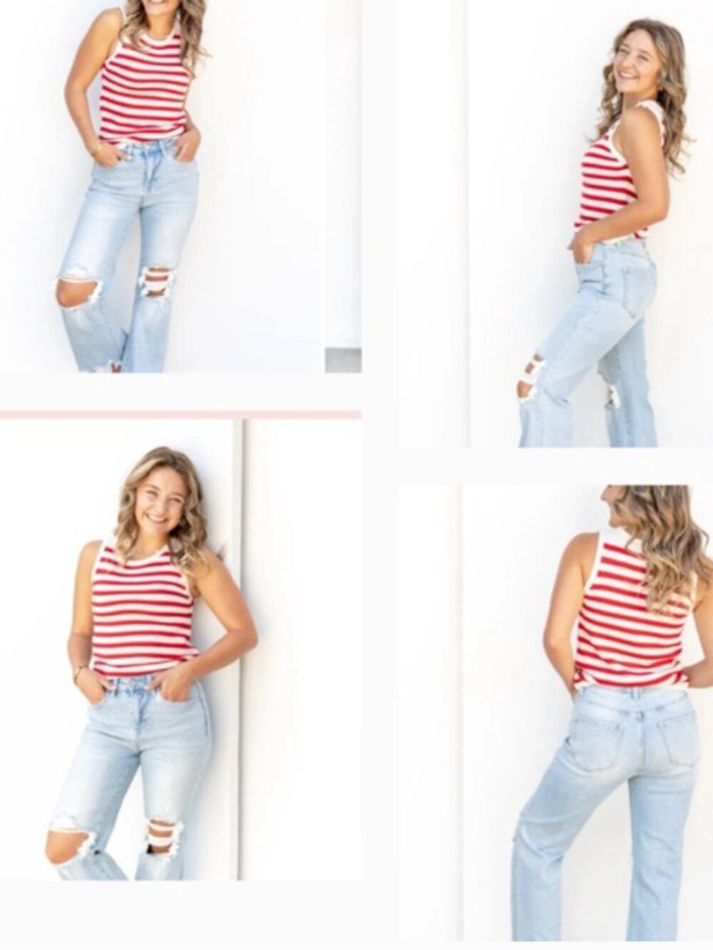 Light Blue Distressed Wide-Leg Jeans - Flare Style